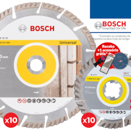 10 Discos Diamante Bosch Standard Universal 230MM + 10 Discos X-Lock 115MM - 20UNI