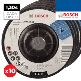 Disco Bosch de Rebarbar Standard p/ Metal 115MMx6MM - 10UNI (2608603181)
