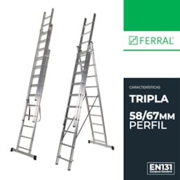 Escada Alumínio Classik Tripla - 3,00MT