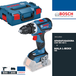 Aparafusadora Bosch Profissional GSR 18V-60 C + Mala (06019G1103)
