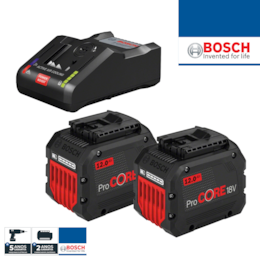 Kit Bosch Profissional 2 Baterias ProCore 18V 12.0Ah + Carregador GAL 18V-160 C (1600A016GY)