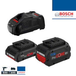 Kit Bosch Profissional Bateria ProCore 4.0Ah + Bateria Procore 18V 5.5Ah + 1 Carregador GAL 1880 CV (1600A0214A)