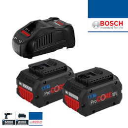 Kit Bosch Profissional 2 Baterias ProCore 18V 5.5Ah + 1 Carregador GAL 1880 CV (1600A0214C)