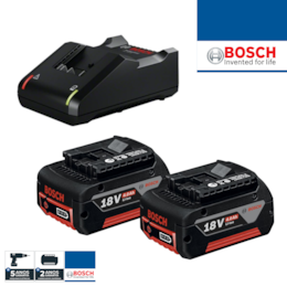Kit Bosch Profissional 2 Baterias 4.0Ah + 1 Carregador GAL 18V-40 (1600A019S0)