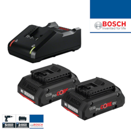 Kit Bosch Profissional 2 Baterias Procore 4.0Ah + 1 Carregador GAL 18V-40 (1600A01BA3)