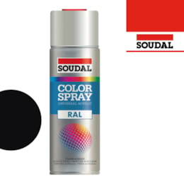 Spray Esmalte Acrílico RAL9005 Preto Brilhante - Soudal 400ML