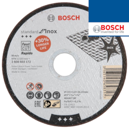 Disco Bosch Corte Rápido Standard p/ Inox 115MMx1MM (2608603169)