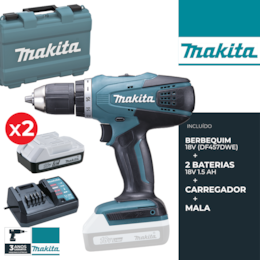 Berbequim Makita 14,4V + 2 Baterias 14,4V 1.5Ah + Carregador + Mala (DF347DWE)