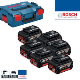 Kit 6 Baterias Bosch Profissional 18V 4.0Ah + Mala (1600A02A2S) 