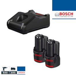 Kit Bosch Profissional 2 Baterias 2,0 Ah + Carregador GAL 12V-40 (1600A019R8)
