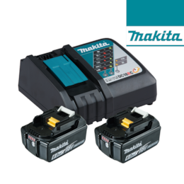 Kit 2 Baterias Makita 18V 6.0Ah + Carregador DC18RC (199480-6)
