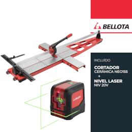 Cortador de Cerâmica Manual Bellota 1550MM + Nível Laser Linha Verde 20M