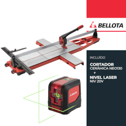 Cortador de Cerâmica Manual Bellota Neo 130 1350MM + Nível Laser Linha Verde 20M